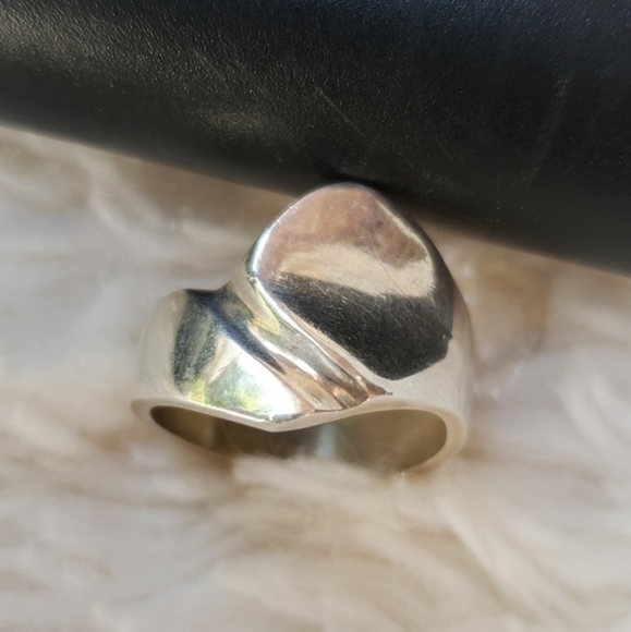 Vintage‎ sterling abstract ring 7.75-8 - Picture 2 of 8